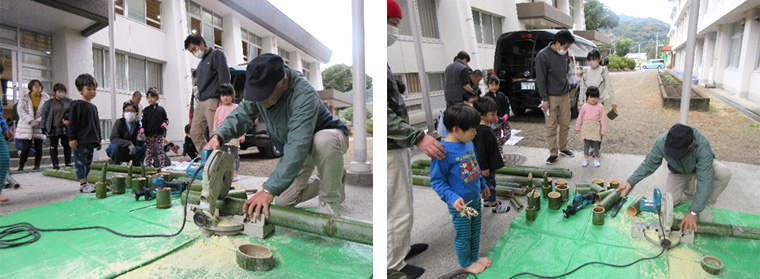 子供たちの要求に応じてカットしていきます